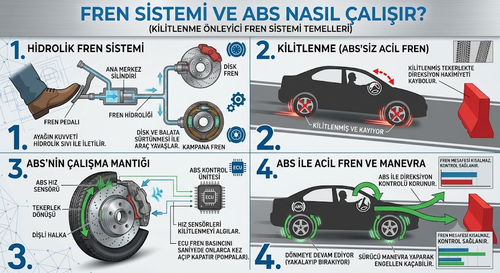 Fren Sistemi ve ABS Nasıl Çalışır?