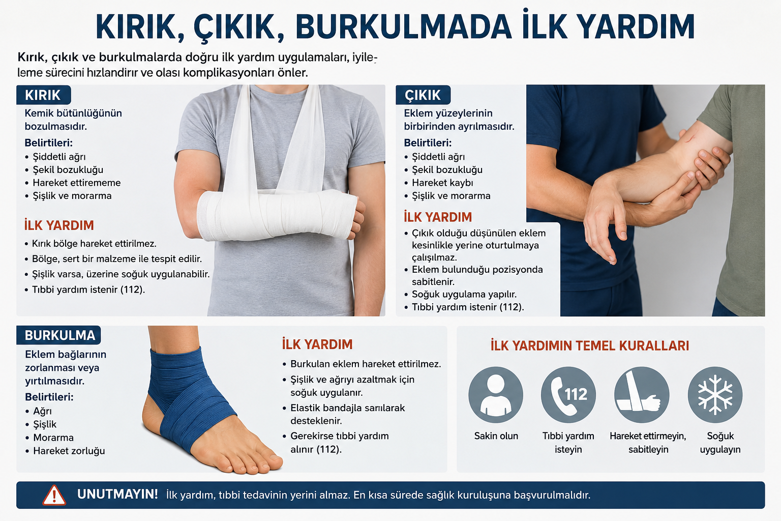 Kırık, Çıkık ve Burkulmada İlk Yardım Nasıl Yapılır?