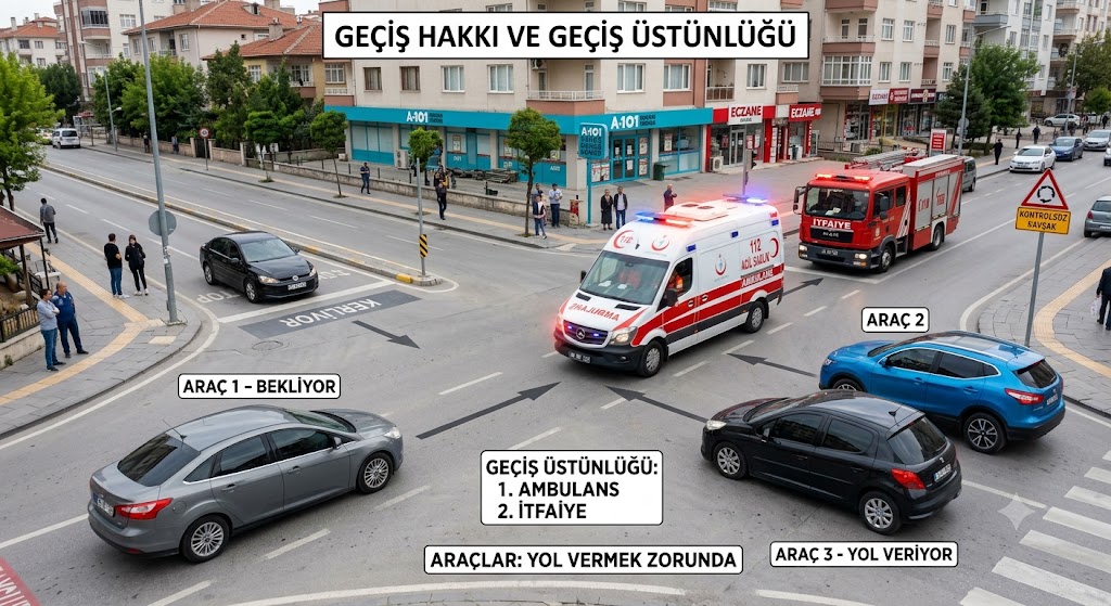 Kavşakta Geçiş Hakkı Kimindir? Geçiş Üstünlüğü ve Kavşak Kuralları