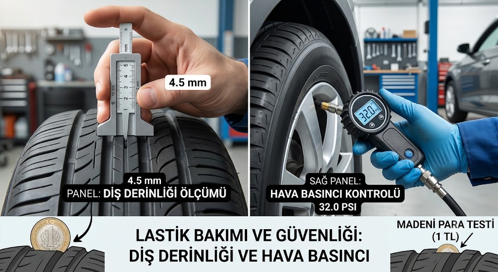 Lastik Bakımı: Diş Derinliği ve Hava Basıncı Rehberi