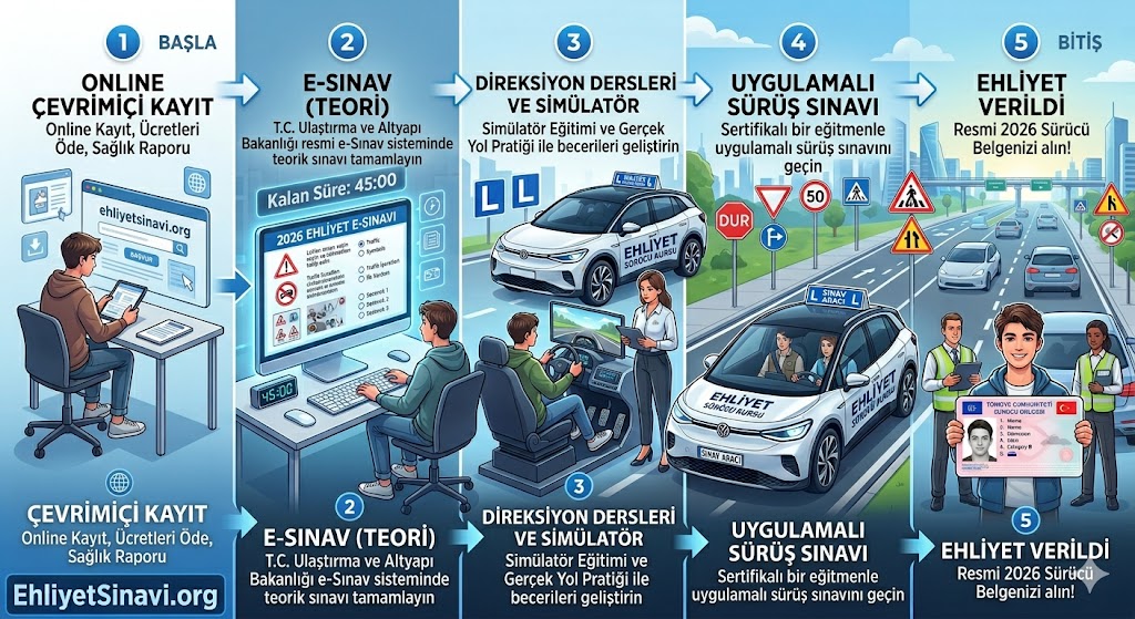 Ehliyet Nasıl Alınır? 2026 Adım Adım Rehber
